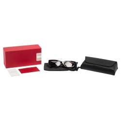 Pre Owned Valentino Black Acetate VA4080 VLogo Gradient Rectangular Sunglasses