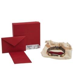 مملوكة مسبقًا Valentino Grey Leather Rockstud Detail Wrap Bracelet