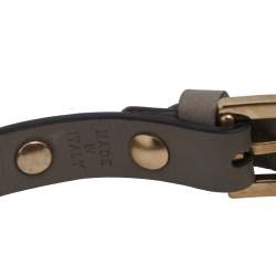 مملوكة مسبقًا Valentino Grey Leather Rockstud Detail Wrap Bracelet