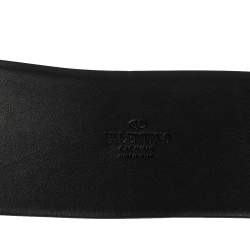 Pre Owned Valentino Black Leather VLogo Wide Belt 75 CM