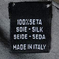 مملوكة مسبقًا Valentino Grey Floral Print Crepe Silk Scarf