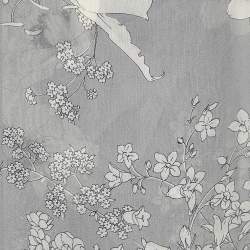 مملوكة مسبقًا Valentino Grey Floral Print Crepe Silk Scarf