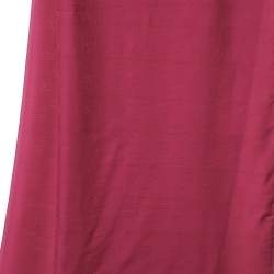 مملوكة مسبقًا Valentino Fuchsia Pink VLogo Print Silk Scarf