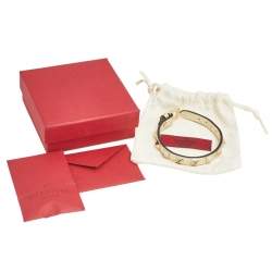 Pre Owned Valentino Gold Leather Rockstud Wrap Bracelet