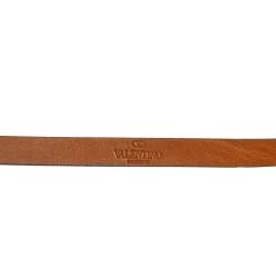 Valentino Brown Leather Bow Waist Belt 80CM