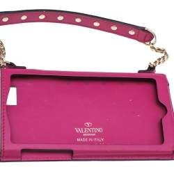 Valentino Pink Leather Rockstud  Wristlet Phone Case