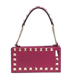 Valentino Pink Leather Rockstud  Wristlet Phone Case
