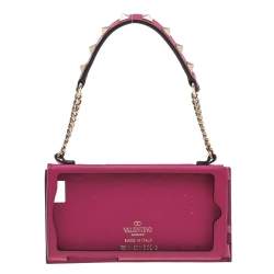 Valentino Pink Leather Rockstud  Wristlet Phone Case