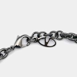 Pre Owned قلادة فالنتينو هرم كريستال لون رصاصي جنميتال