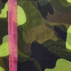 Pre Owned وشاح فالنتينو قطن مطبوع مموه أخضر