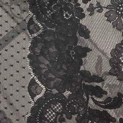 مملوكة مسبقًا وشاح فالنتينو حرير مطبوع دانتيل وردي وأسود