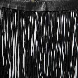 Pre Owned Valentino Black Fringed Leather Belt M