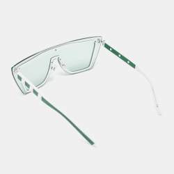 Pre Owned Valentino Green/White VA 2026 Shield Sunglasses