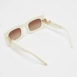 مملوكة مسبقًا Valentino Off-White / Brown Gradient VLogo VA 4094 Rectangle Sunglasses