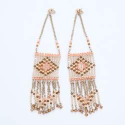 Pre Owned Valentino Native Couture Beaded Drop Earrings