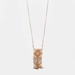 Pre Owned Valentino Native Couture Beaded Pendant Necklace
