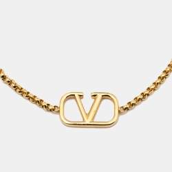 مملوكة مسبقًا Valentino Gold Tone VLogo Bracelet