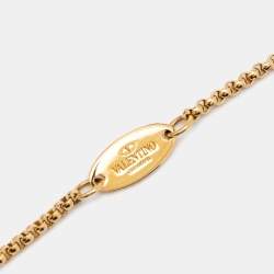 مملوكة مسبقًا Valentino Gold Tone VLogo Bracelet