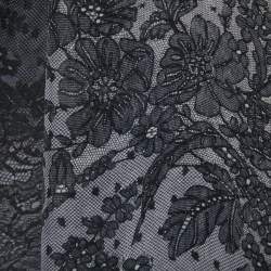 Pre Owned Valentino Black Floral Signature Printed Silk Scarf