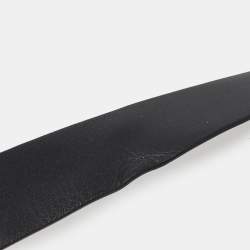 Pre Owned Valentino Black Leather VLogo Reversible Belt 85CM