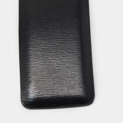 Pre Owned Valentino Black Leather VLogo Reversible Belt 85CM