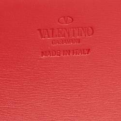 Pre Owned Valentino Red/Burgundy Leather VLogo Reversible Belt 75CM