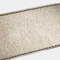 Pre Owned Valentino Pale Gold Leather Crystal Embellished Waist Belt 85CM
