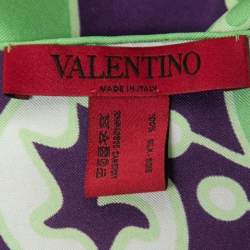 Pre Owned Valentino Multicolour Floral Print Silk Scarf 