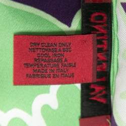 Pre Owned Valentino Multicolour Floral Print Silk Scarf 