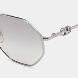 Valentino Gunmetal/Grey VA 2040 Octagonal Sunglasses with Chain