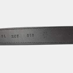 Pre Owned Valentino Black Suede and Leather VLogo Crystals Belt 80CM