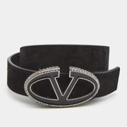 Valentino - 3cm Logo-Embellished Leather Belt - Black Valentino