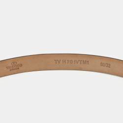 Pre Owned Valentino Red Leather Phoenix Buckle Belt 80 CM