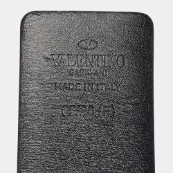 Pre Owned Valentino Black/Brown Leather VLogo Reversible Belt 65CM