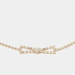 Pre Owned Valentino Gold Tone Crystal Bow Link Belt