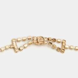 Pre Owned Valentino Gold Tone Crystal Bow Link Belt