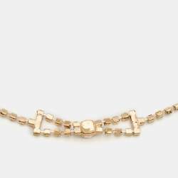 Pre Owned Valentino Gold Tone Crystal Bow Link Belt