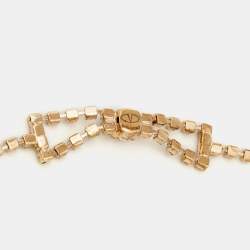 Pre Owned Valentino Gold Tone Crystal Bow Link Belt