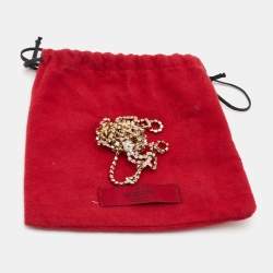 Pre Owned Valentino Gold Tone Crystal Bow Link Belt