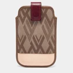 Valentino Tricolor V Print Fabric and Leather Flap Phone Cover