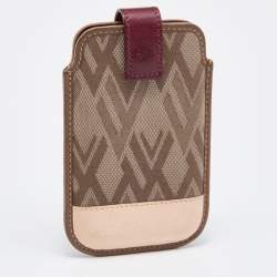 Valentino Tricolor V Print Fabric and Leather Flap Phone Cover