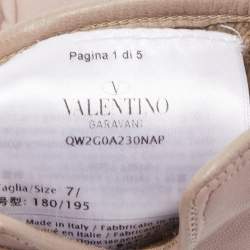 Valentino Beige Leather Rockstud Gloves 