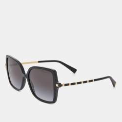 Valentino Black/Grey Gradient VA 4072 Rockstud Detail Square Sunglasses