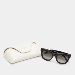 Pre Owned Valentino Black Matte Rockstud Wayfarer Sunglasses