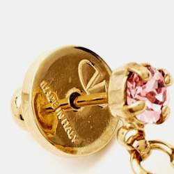 Pre Owned Valentino VLogo Crystal Gold Tone Earrings