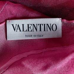 مملوكة مسبقًا Valentino Multicolor Rose Printed Silk Scarf