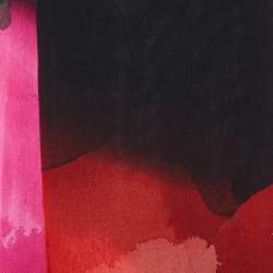 مملوكة مسبقًا Valentino Multicolor Rose Printed Silk Scarf