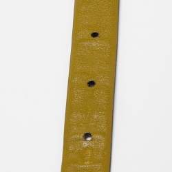 Pre Owned Valentino Green Leather Snake Buckle Belt 90CM