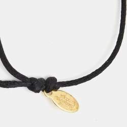 Valentino  VLogo Crystal-Embellished Gold Tone Cord Bracelet