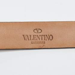 مملوكة مسبقًا Valentino Beige Leather Bow Waist Belt 70CM